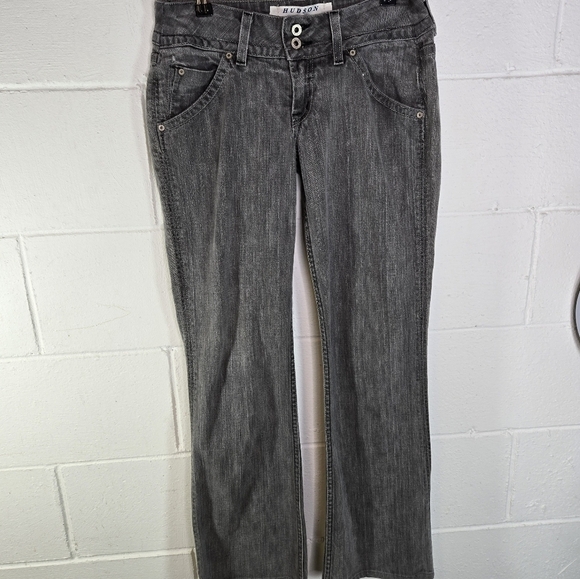 Vtg Hudson Beth gray button flap pocket low rise boot cut jeans - Picture 10 of 10